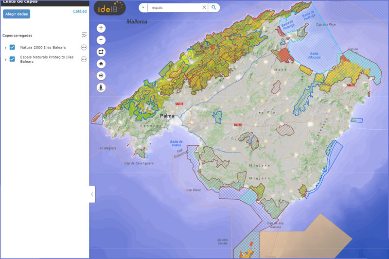 Map of RED NATURA 2000 and Protected Natural Spaces