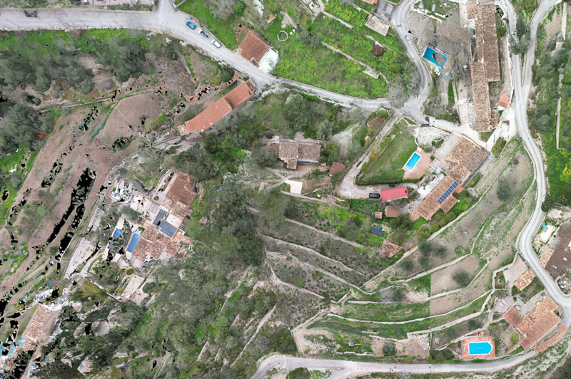 Orthophoto achieved by photogrammetry with drones