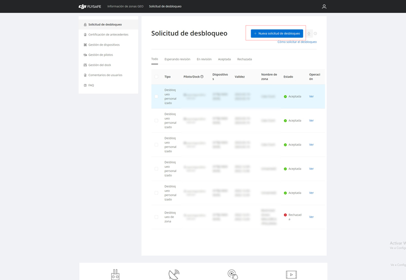 Unblocking steps GEO DJI2 zones
